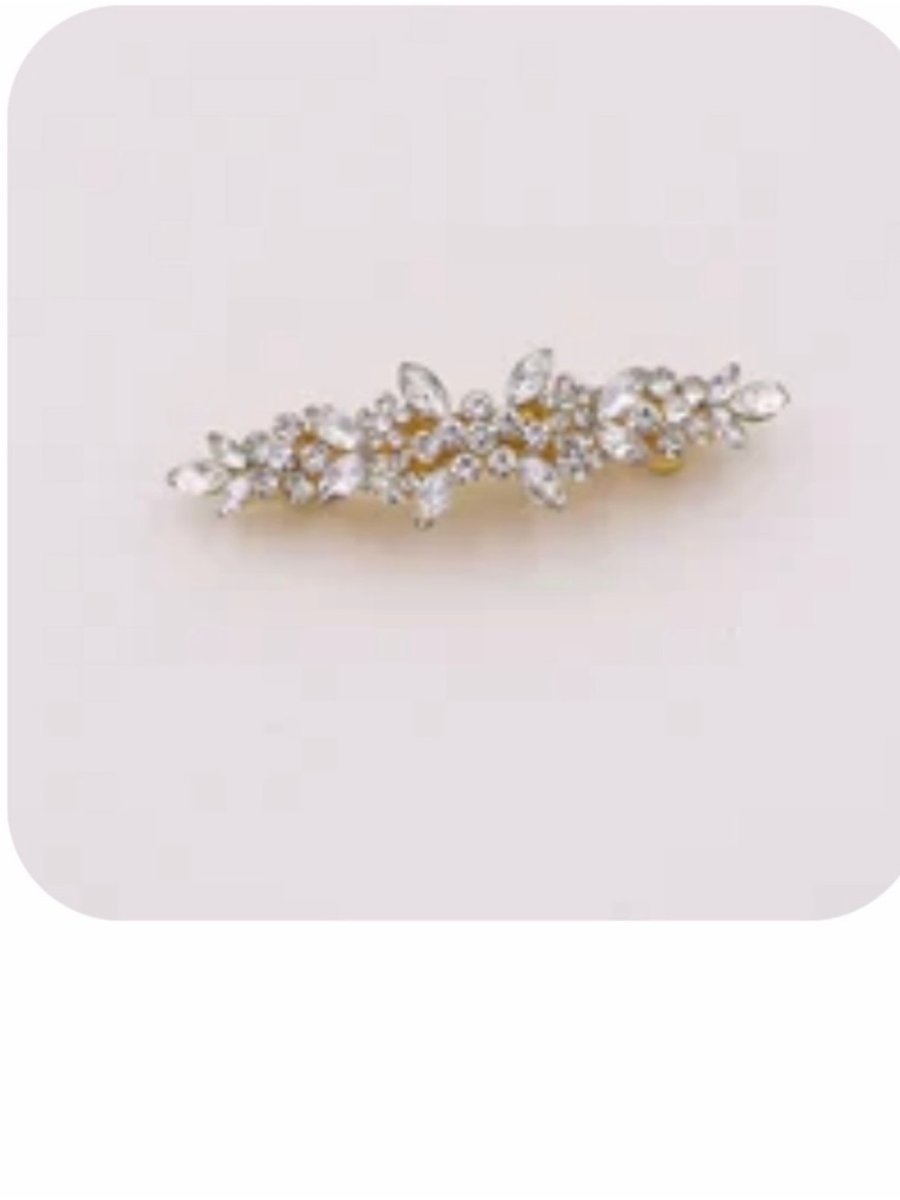 Allure Gold Floral Rhinestone Barrette